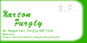 marton purgly business card